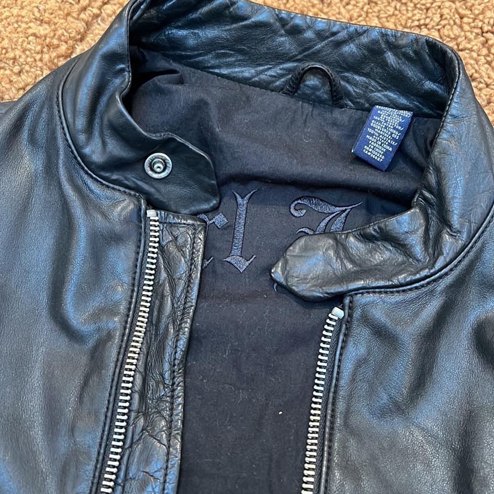 Earl Jean Leather Cafe Style Moto Jacket - Picture 12 of 14